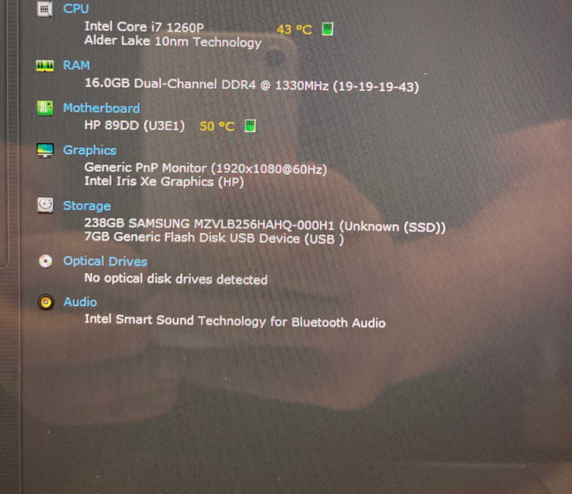 HP ENVY x360 Convertible 15 TOUCH i7-1260P@2.1GHz 16GB RAM 256GB SSD READ!  Lap200