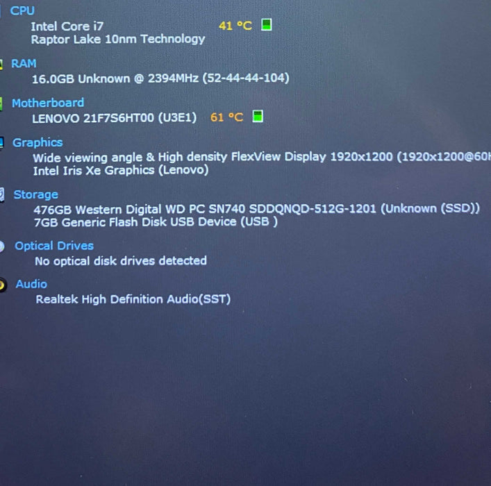 Lenovo ThinkPad T14s Gen 4 TOUCH Core i7-1255U@1.70GHz 16GB RAM  512GB SSD  Lap200