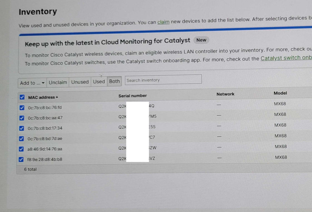 UNCLAIMED Cisco MX68-HW Meraki Cloud Managed Security Appliance Q_