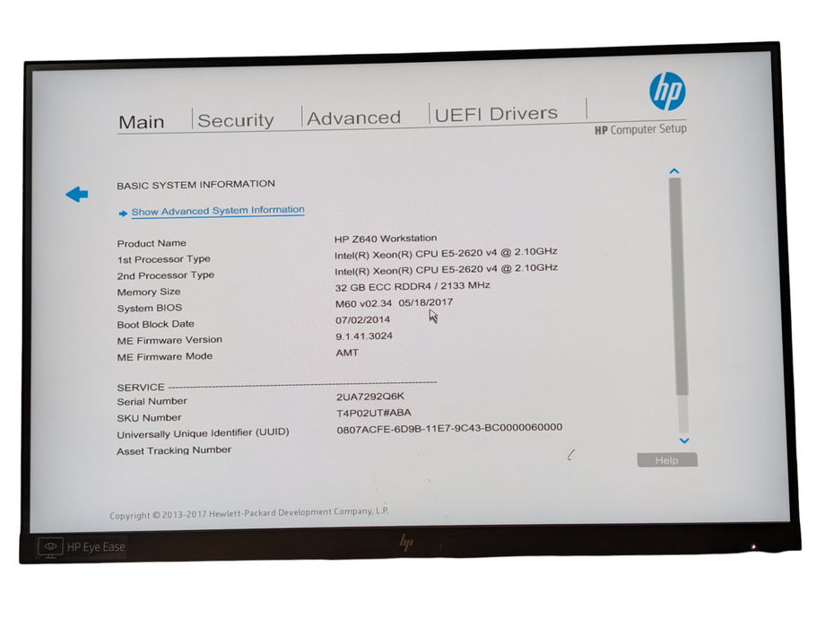 HP Z640 Dual Xeon E5-2620 v4 32GB RAM 256GB NVMe SSD  -