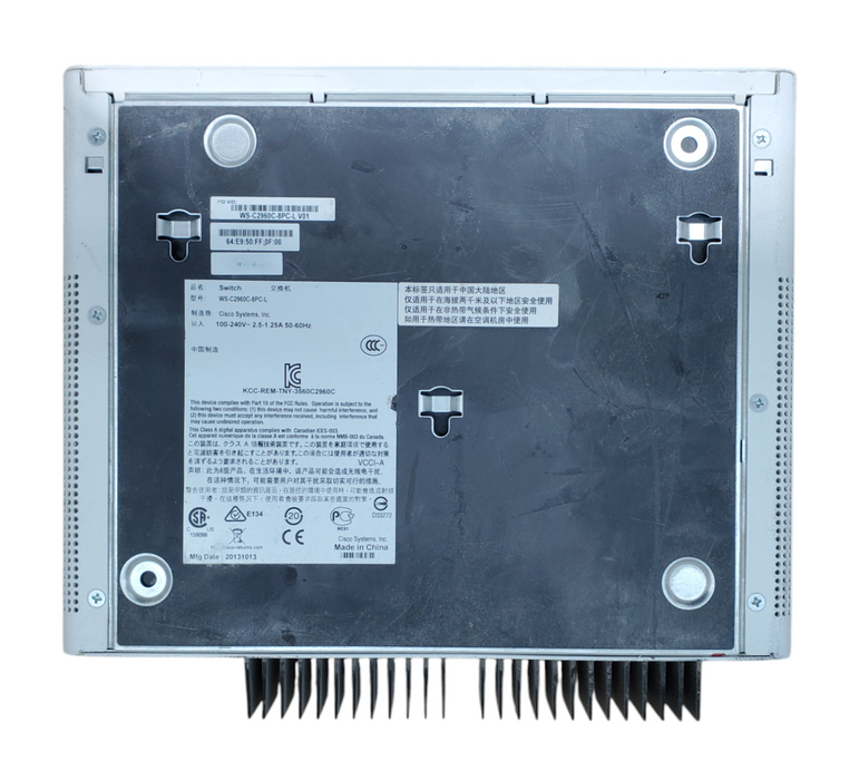 Cisco Catalyst 2960-C WS-C2960C-8PC-L, 8-port Ethernet PoE Network Switch