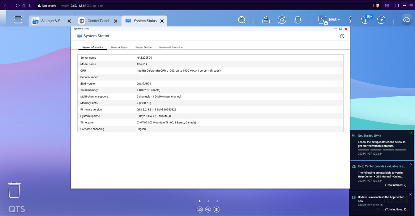 QNAP TS-451+ 4-Bay NAS w/ 4x 4TB HDDs, No AC Adapter