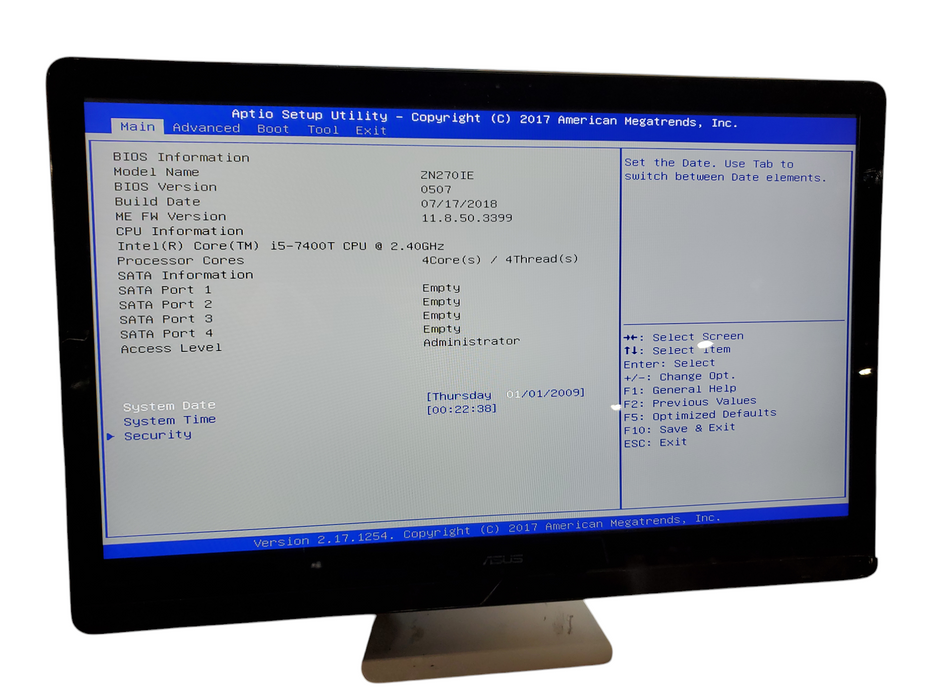 Asus Zn270ie 27" Touchscreen All-in-one | I5-7400T 2.4GHz | No HDD | [READ]