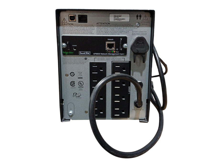 APC Smart-UPS 1500 SMT1500 120V 8 Outlet Power Supply, No Battery