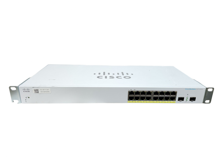 Cisco Business 220 Series CBS220-16P-2G 16 Port Gigabit PoE Smart Switch