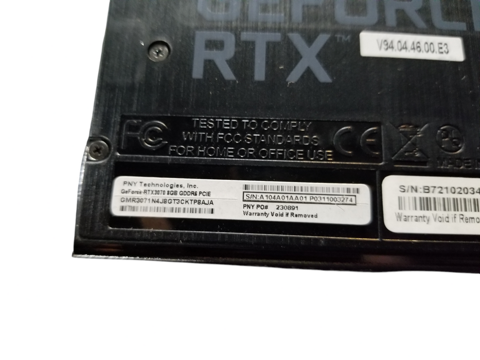 PNY NVIDIA GeForce RTX 3070 8GB GDDR6 GPU | Repair / Parts READ