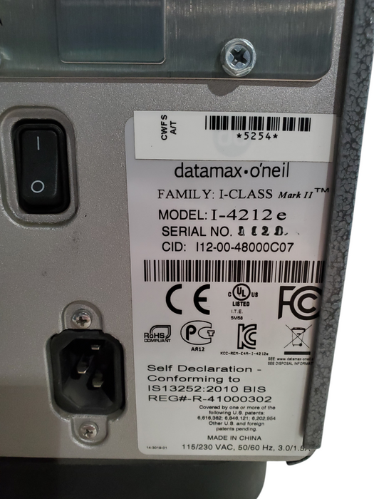 Datamax O'Neil I-Class Mark II Thermal Label Printer I-4212e *READ*
