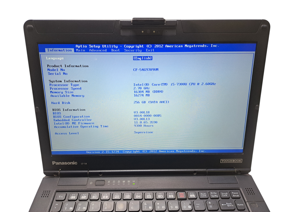 Panasonic Toughbook CF-54 Intel Core i5-7300U, 16GB DDR4, 256GB M.2 9300HRs ) Lap200