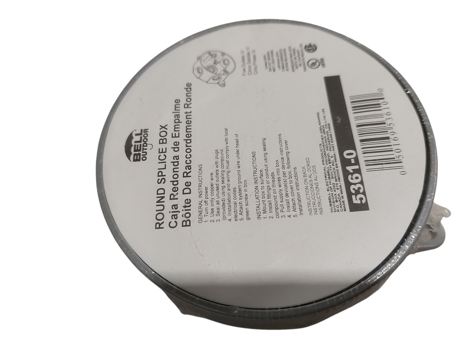 Bell Outdoor  16 - Round Cluster Cover & Round Splice Boxes Alluminum Waterproof Junction Box 5 1/2"  =