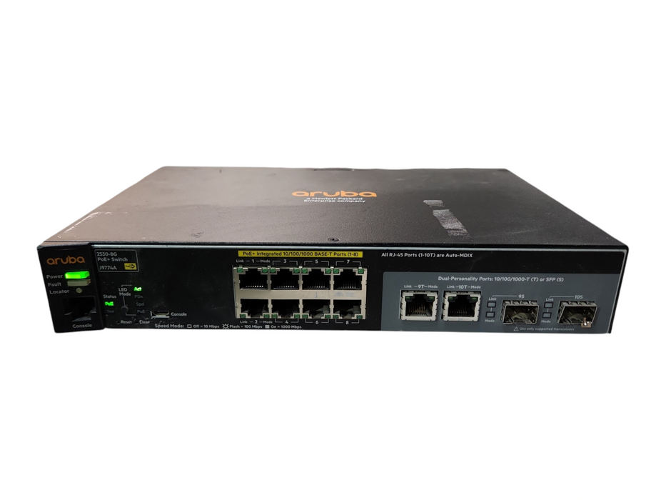 Aruba 2530-8G PoE+ J9774A | 8-Port Gigabit PoE+ Network Switch, Dual Uplink