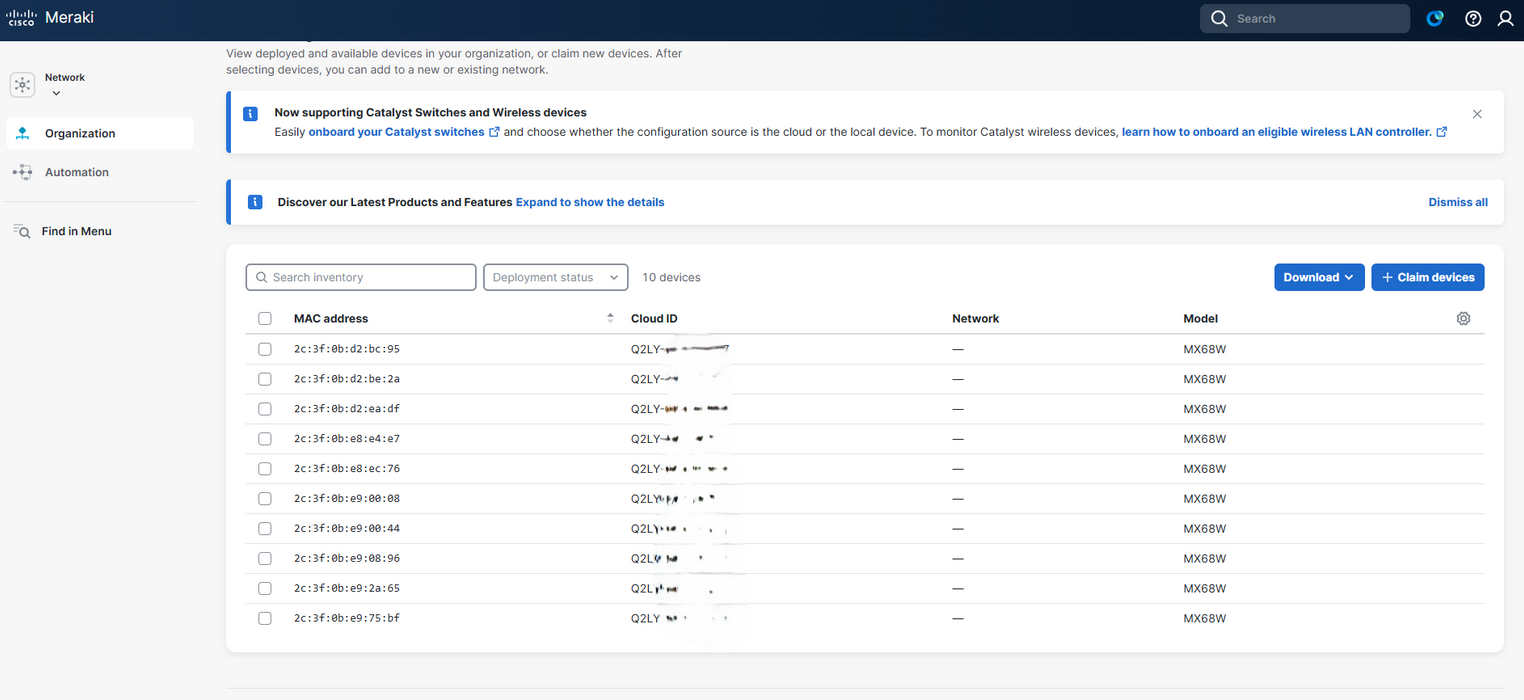 Cisco Meraki MX68W-HW | Wireless Security Appliance (UNCLAIMED) Q)