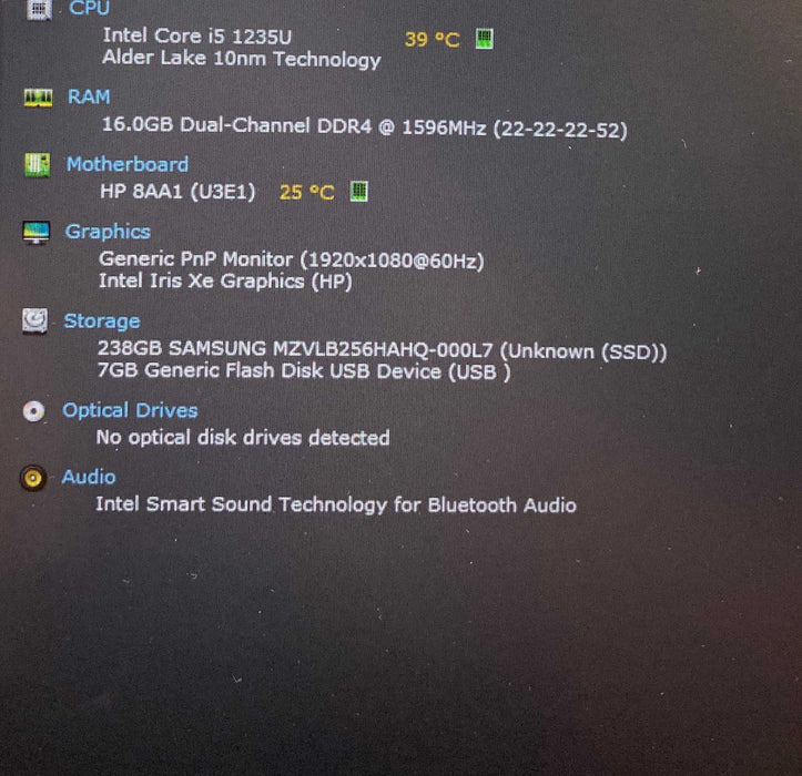 HP ProBook 450 G9 Core i5-1235U@1.3GHz 16GB RAM 256GB SSD  Lap200