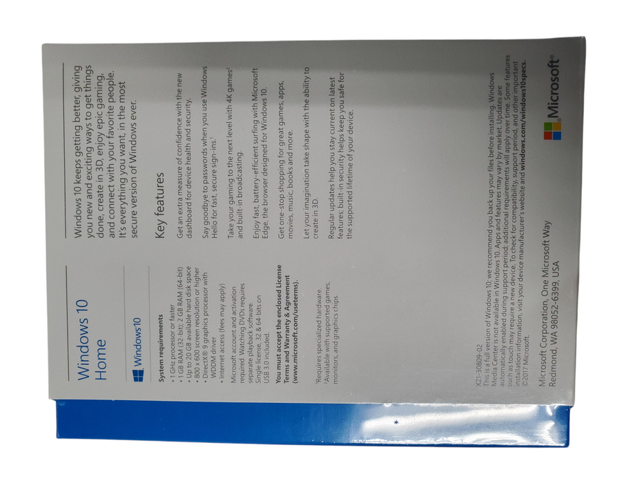 Microsoft Windows 10 Home 32-bit / 64-bit ENGLISH USB RS And Key Card - New Q