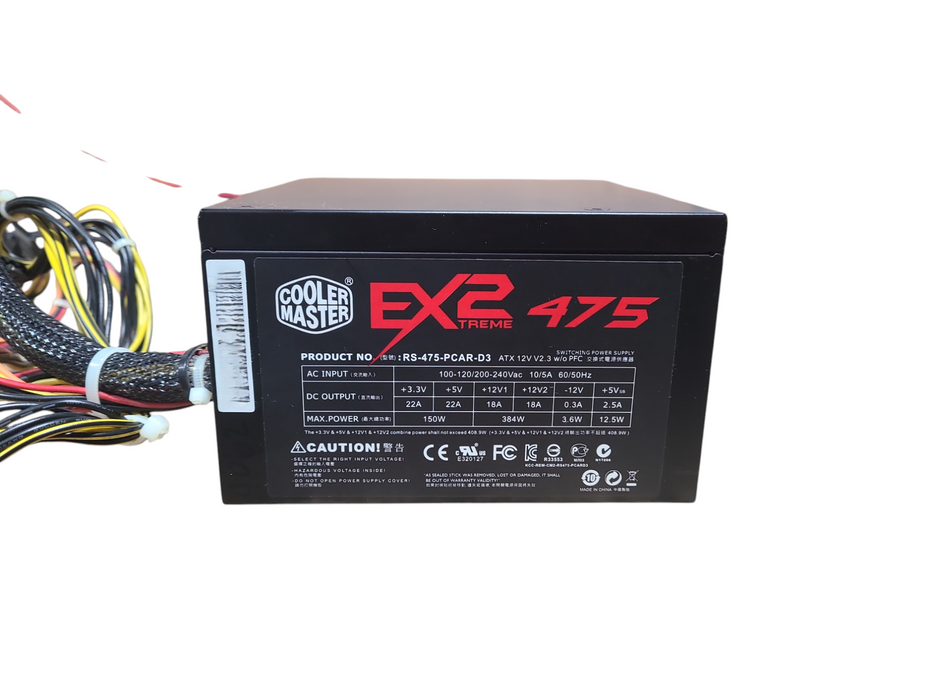 Cooler Master Extreme2 475 Power Supply 475W ATX 12V V2.3 RS-475-PCAR-D3