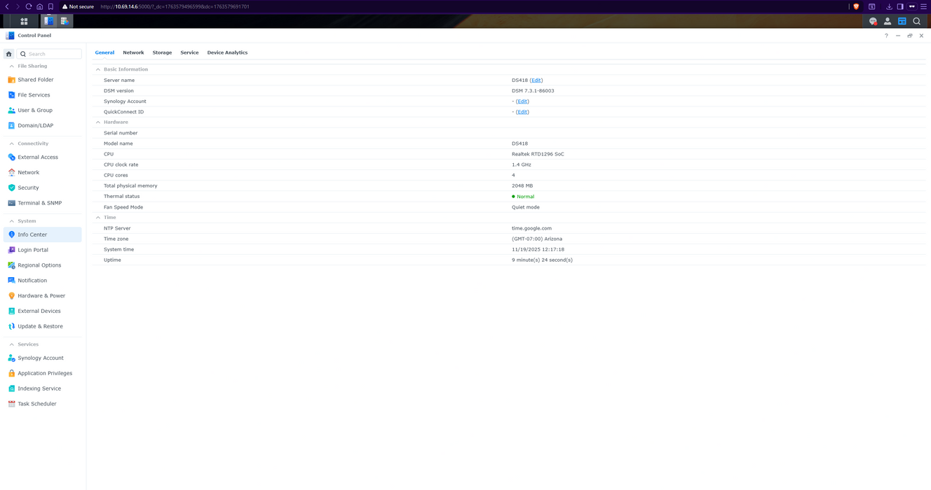 Synology DiskStation DS418 4-Bay NAS w/ 4x1TB HDDs, No AC Adapter