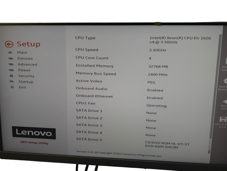 Lenovo ThinkStation P510 | Xeon E5-1620 v4, 32GB DDR4, GTX 1060 6GB, No HDD