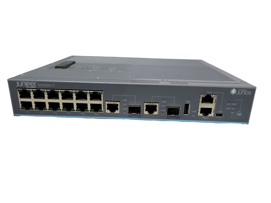 Juniper EX2200-C 12-Port Gigabit PoE Network Switch EX2200-C-12T-2G, READ !