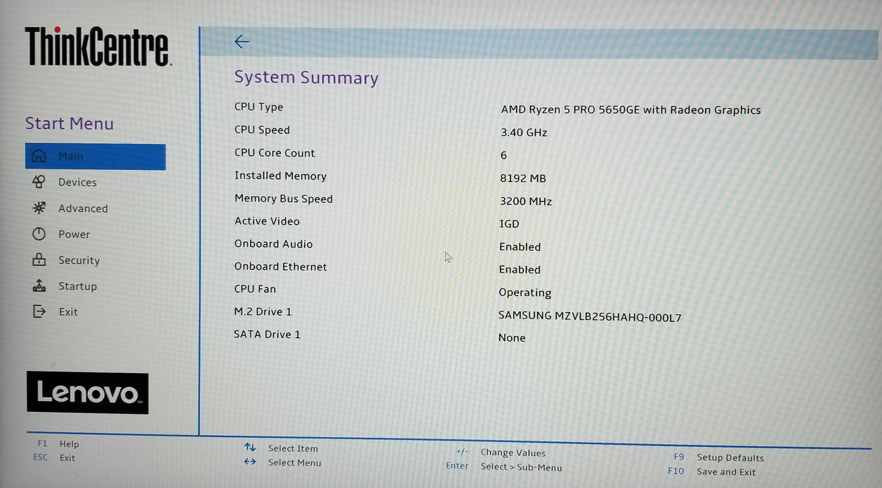 Lenovo ThinkCentre M75q Gen2 Ryzen 5 Pro 5650GE CPU 8GB RAM 256GB NVMe 65W
