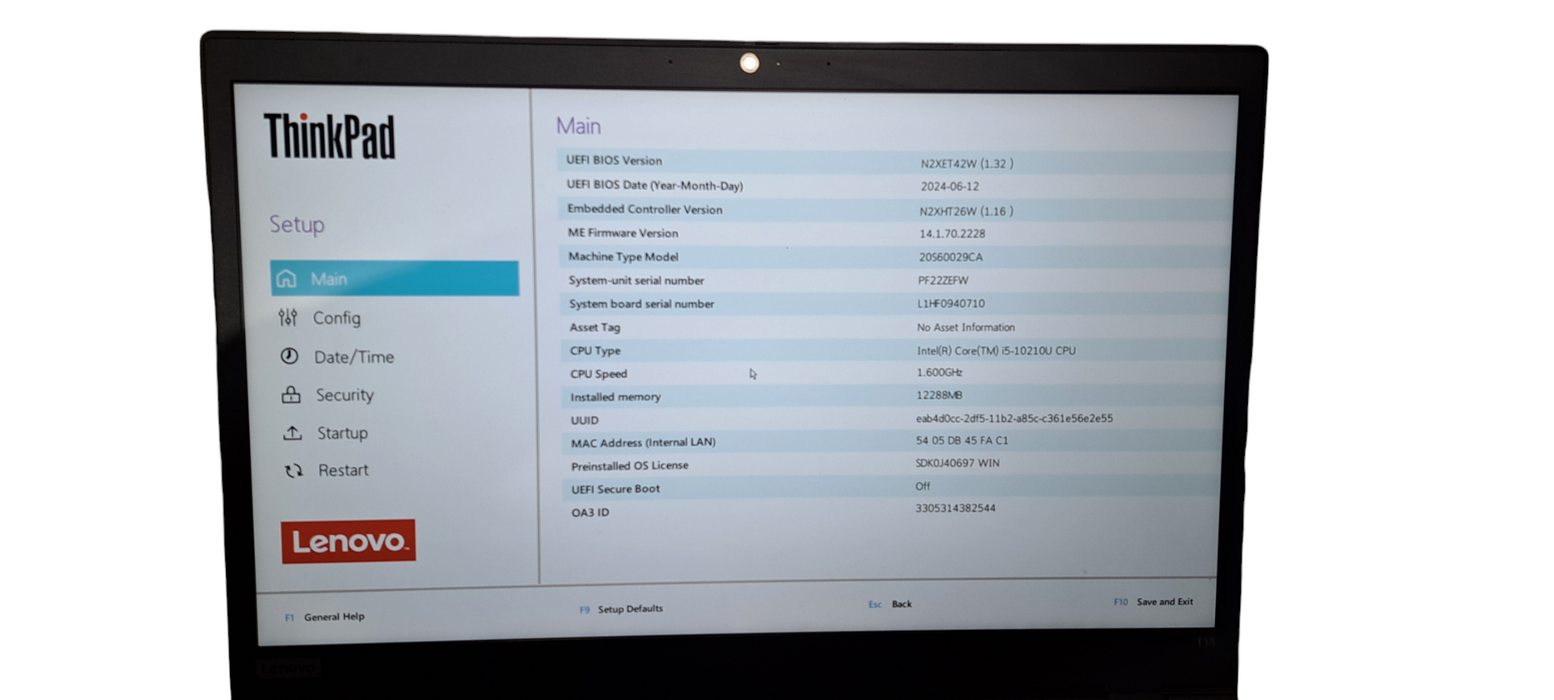 ThinkPad T15 i5-10210U|12GB DDR4|256GB NVMe W/ AC  Lap200