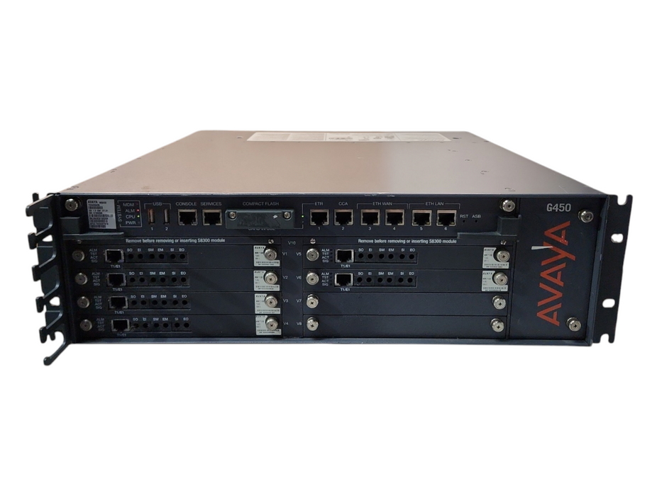 Avaya G450 Chassis w/ 6x MM710B & 2x PSUs