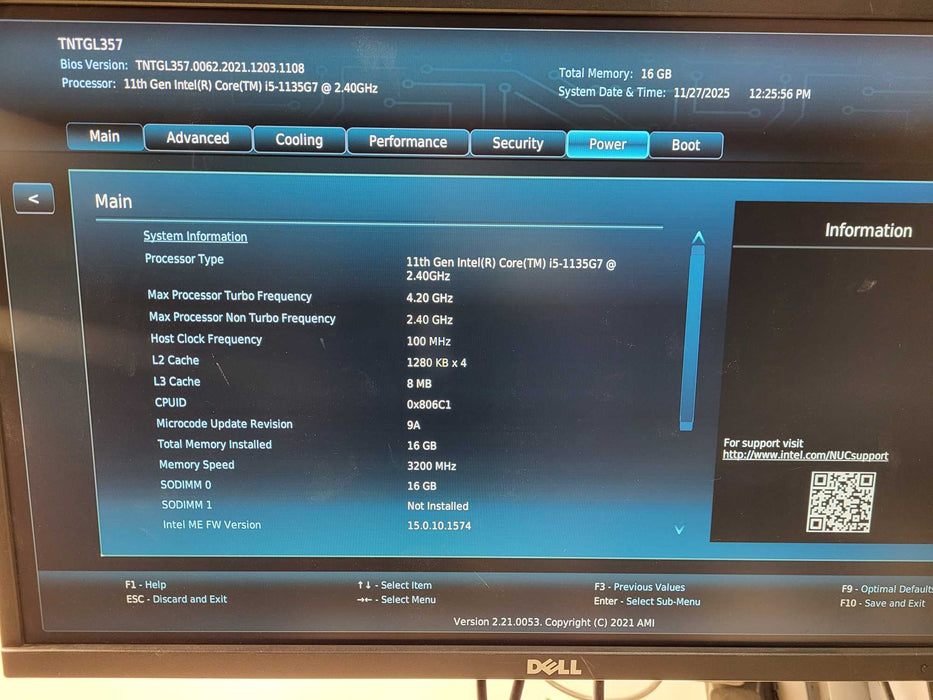 Intel NUC 11 NUC11TNi5 | Intel Core i5-1135G7, 16GB DDR4, 250GB NVMe No AC $