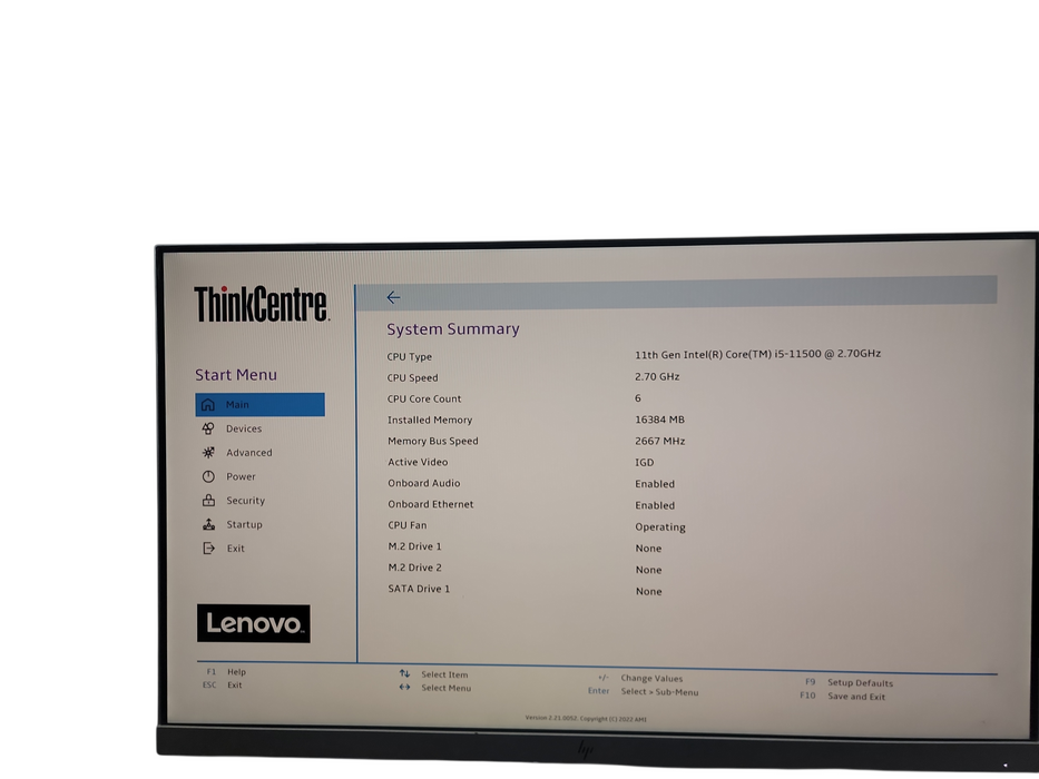 Lenovo ThinkCentre M90q Gen 2 Micro i5 - 11500 @ 2.70GHz 16GB DDR4 Ram θ