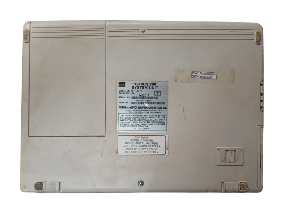 Vintage Toshiba Satellite Laptop T1910CS No HDD, READ