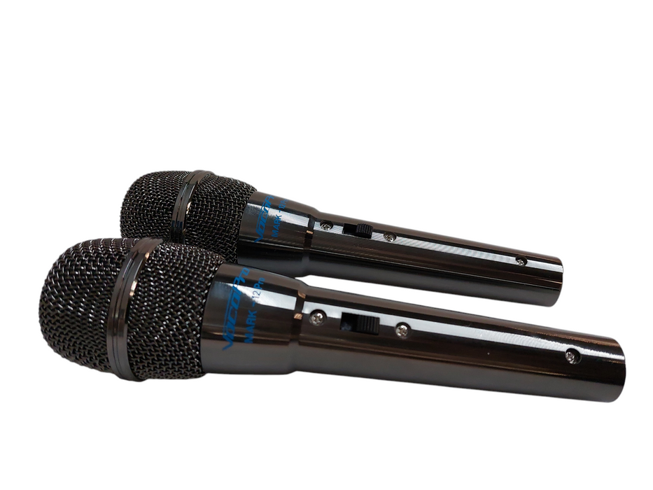 Pair of 2 Chrome Voco Pro Mark-12 Pro Dynamic Microphones  =