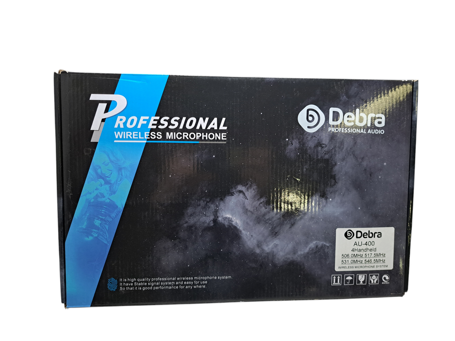 Debra Professional Audio AU-400 2x Handheld Microphone Set *READ* )