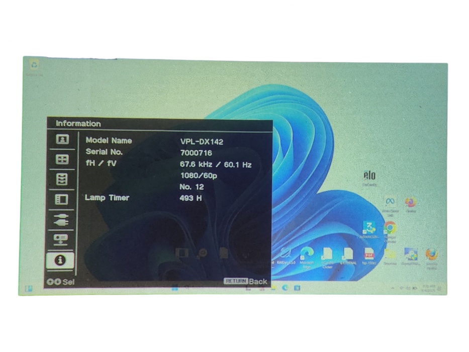 Sony VPL-DX142 Multimedia XGA Projector, Lamp Hours: 493Hrs