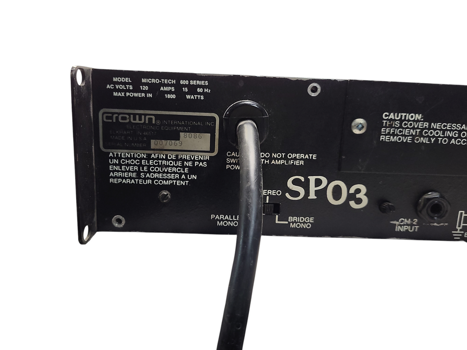 Crown Micro-Tech 2400 2 Channel High Power Stereo Power Amplifier READ $