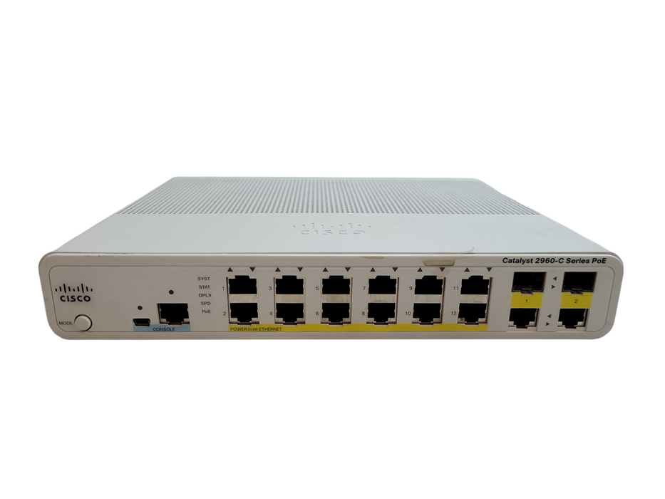 Cisco WS-C2960C-12PC-L V01 | 12-Port Silent PoE Switch | 4x SFP %