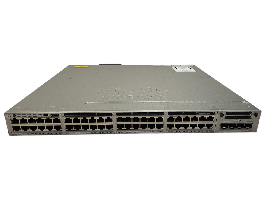 Cisco WS-C3850-48F-S 48-Port Gigabit PoE+ Switch, 1x 1100W PSU C3850-NM-2-10G Q$