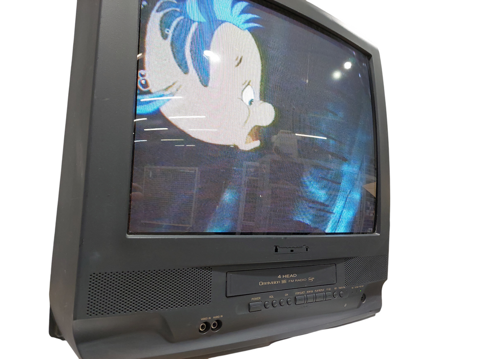 Panasonic CRT 20"Television VHS Tape Player Built-In w/ 12 VHS Disney Tapes =