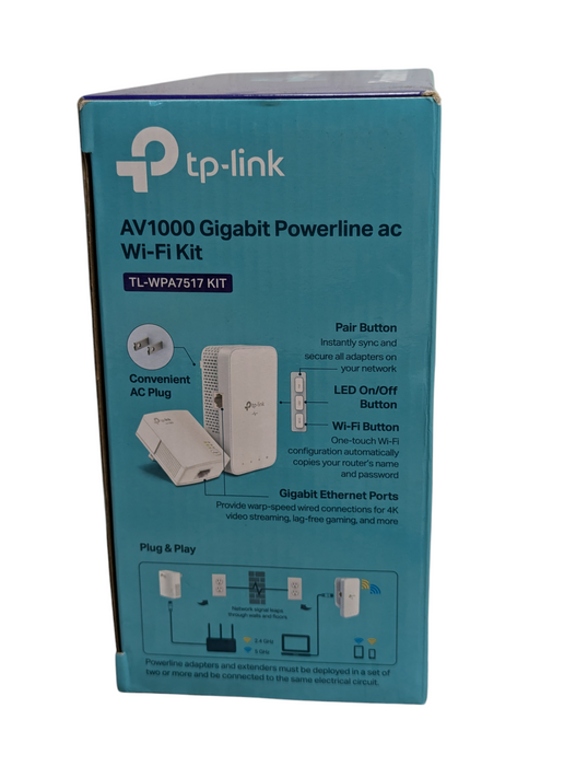 TP-Link AV1000 Powerline Wi-Fi Externer with Wi-Fi AC1200 TL-WPA7517 Kit  -