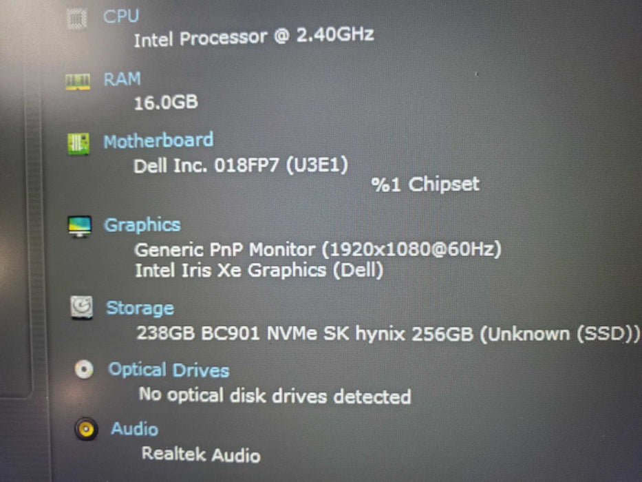 Dell Latitude 3420 i5-1135G7 CPU|16GB DDR4|256GB NVMe  Lap200