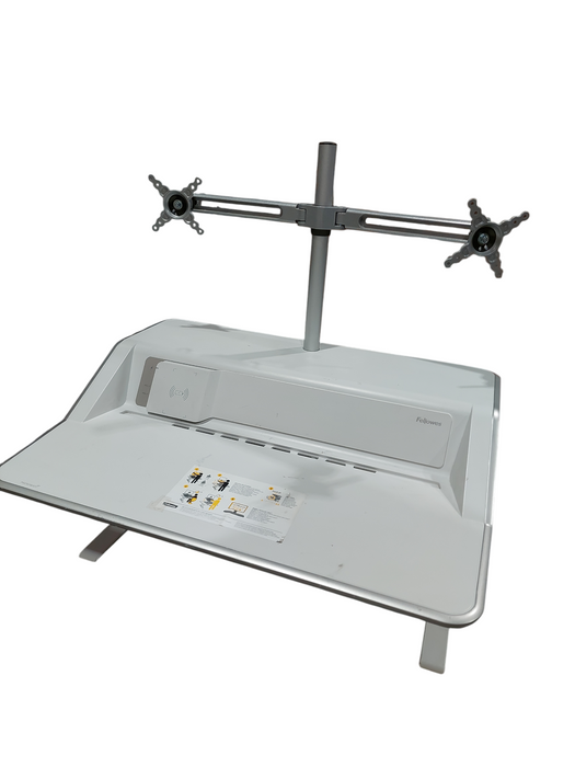 Fellows otus DX White ( ESI) CRC 80905 Sit & Stand Rising Desk Dual Monitor =