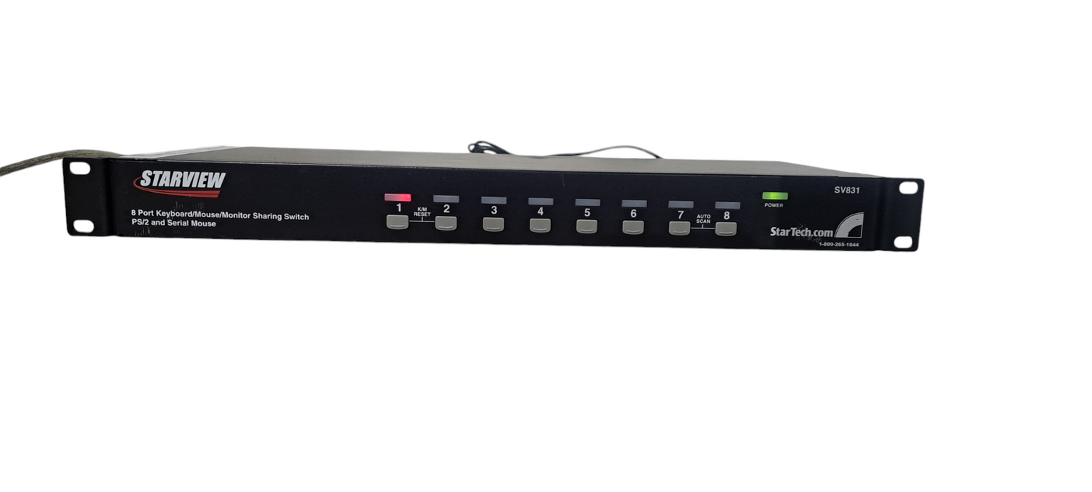 StarTech SV831DUSBU 8 Port 1U Rackmount USB VGA KVM Switch