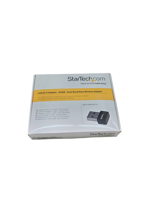 StarTech USB Wi-Fi Adapter -AC600 -Dual Band Nano 2.4GHz/5GHz -USB433ACD1X1 Q