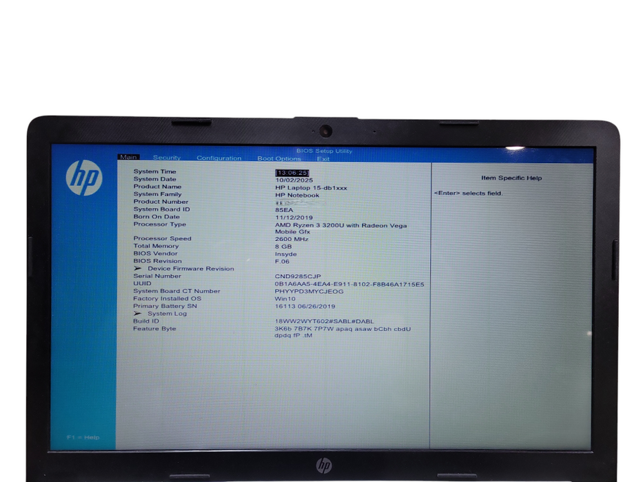 HP Laptop 15-DB1xxx Ryzen 3 3200u 8GB RAM 1TB SSD ! Lap200