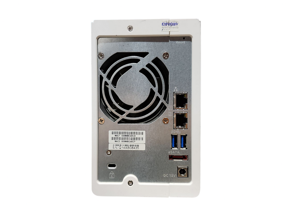 QNAP TS-231, 2 Bay NAS with 2x 1TB HDDs, No Power adapter