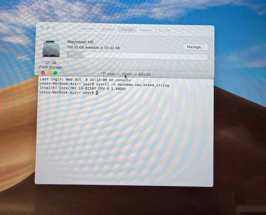 Apple MacBook Air 13" 2019 i5-8210Y 8GB RAM 128GB SSD No Power Adapter