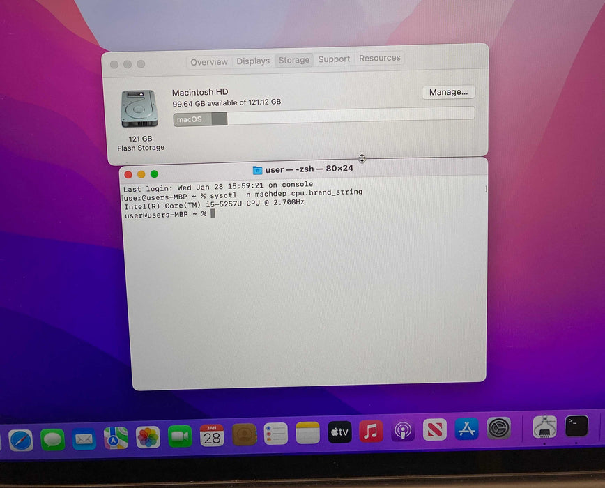 Apple MacBook Pro 13" Early 2015 i5-5257U 8GB RAM 128GB SSD