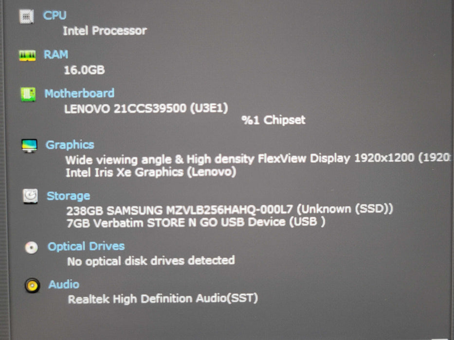 Lenovo ThinkPad X1 Carbon Gen 10 i7-1256U 16GB RAM 256GB NVMe  β Lap200
