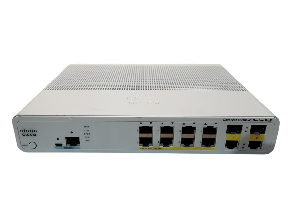 Cisco Catalyst 2960-C WS-C2960C-8PC-L, 8-port Ethernet PoE Network Switch