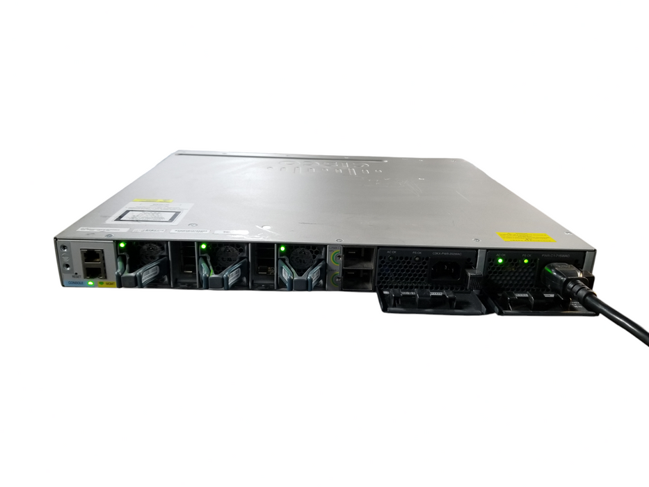 Cisco WS-C3850-48P 48 Port Gigabit PoE+ Network Switch w/ 2x715W PSU Q