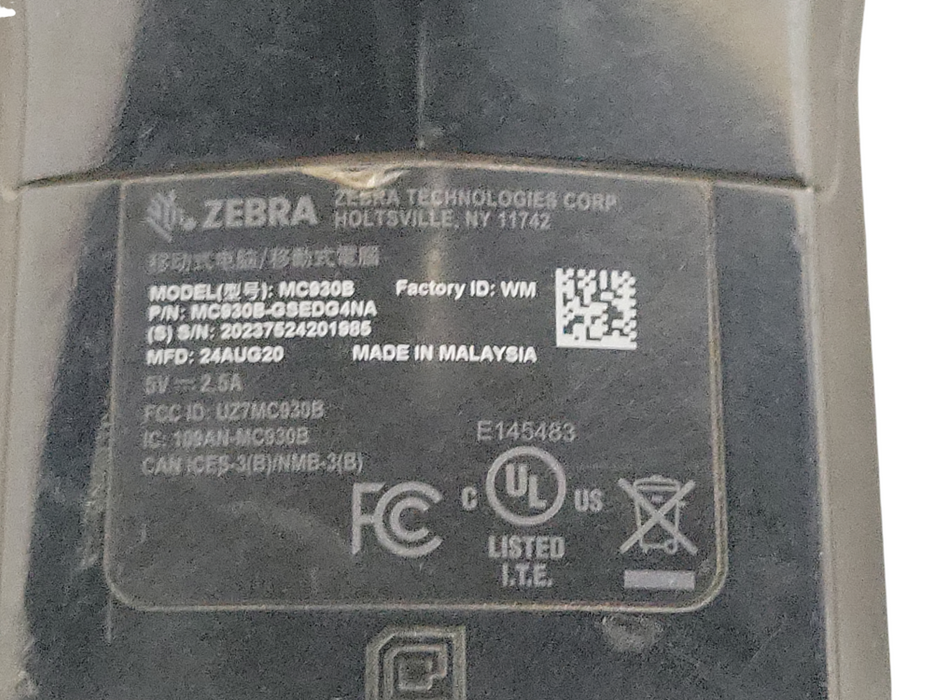 ZEBRA MC930B-GSEDG4NA Barcode Scanner Handheld Computer, READ _