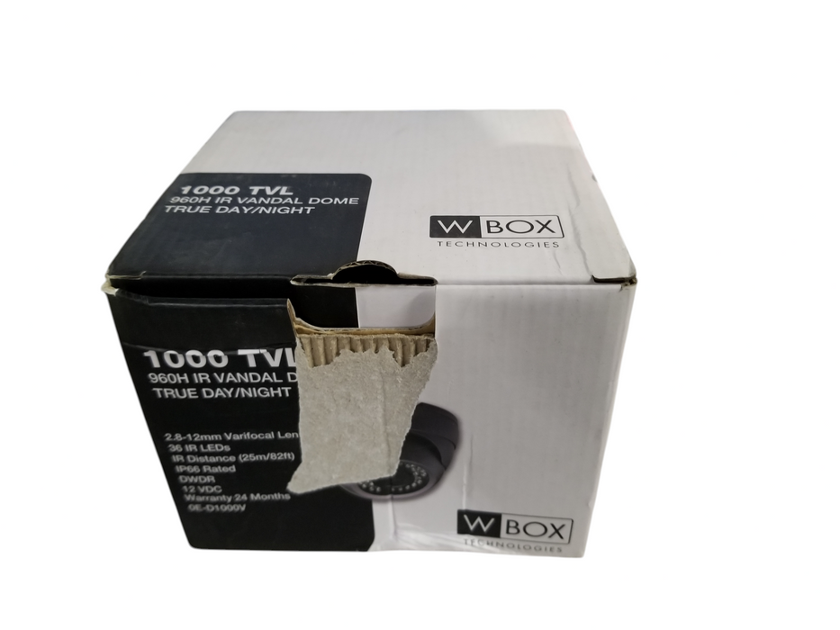 W Box 0E-D1000VW 960H IR Vandal Dome Camera 1.8-12 /12VDC / IP66