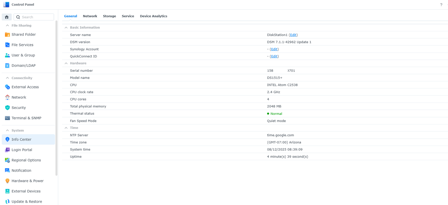 Synology DS1515+ 5-bay DiskStation NAS - Diskless w/ 2x 2TB HDDs $