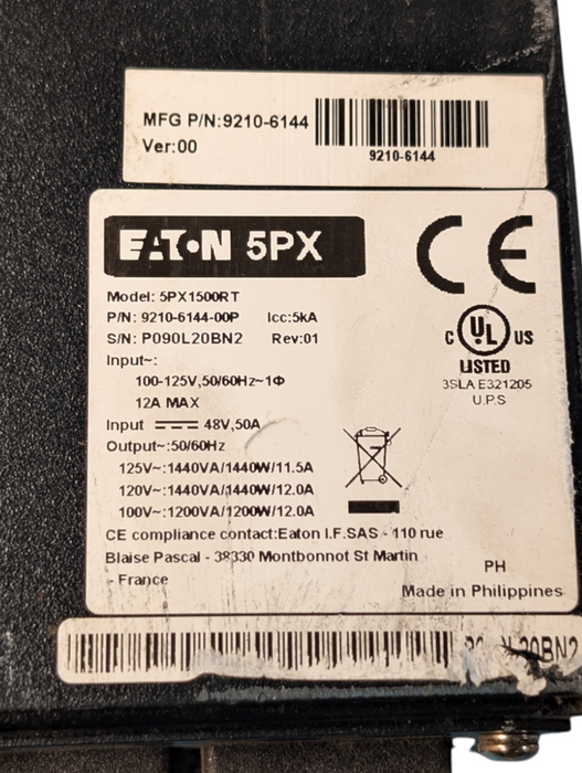 Eaton 5PX1500RT 1500VA Rack UPS 9210-6144 Please READ  -